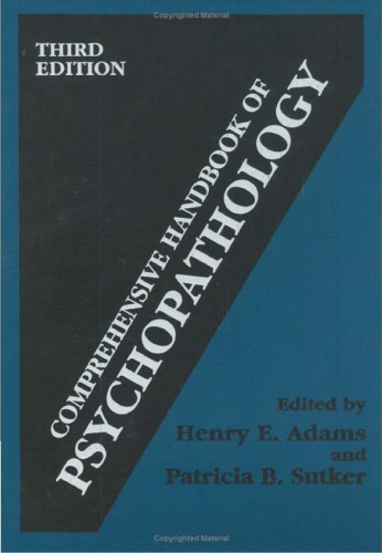 Comprehensive Handbook Of Psychopathology 3rd Ed Patricia B Sutker Henry E Adams