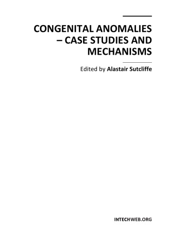 Congenital Anomalies Case Studies And Mechanisms Alastair Sutcliffe