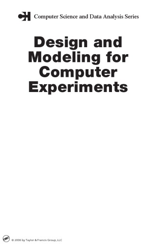 Design And Modeling For Computer Experiments Kaitai Fang Runze Li Agus Sudjianto