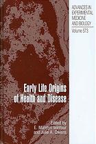 Early Life Origins Of Health And Disease 1st Edition Petter D Gluckman