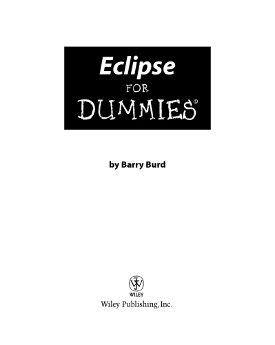 Eclipse For Dummies Barry A Burd