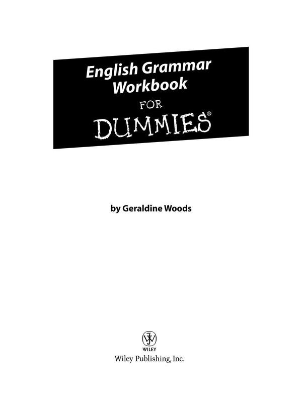 English Grammar Workbook For Dummies Geraldine Woods