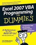 Excel 2007 Vba Programming For Dummies 1st John Walkenbach Jan Kaarel Pieterse