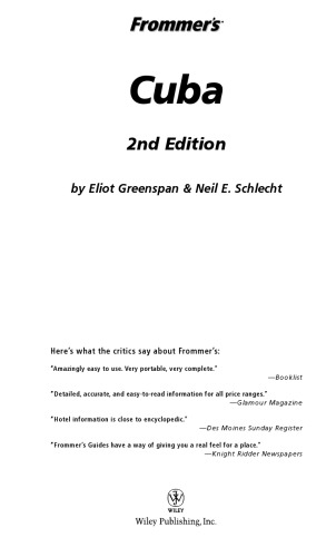 Frommers Cuba 2nd Ed Eliot Greenspan Neil Schlecht