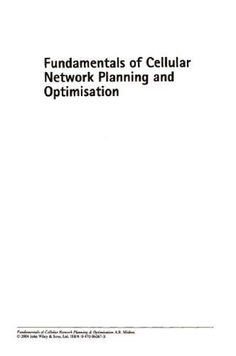 Fundamentals Of Cellular Network Planning And Optimisation 2g25g3g Evolution To 4g Ajay R Mishra
