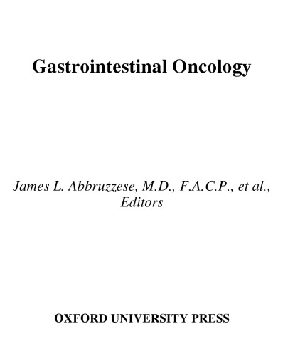 Gastrointestinal Oncology James L Abbruzzese Et Al