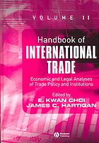 Handbook Of International Trade Vol 1 Eun Kwan Choi James Harrigan