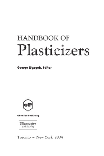 Handbook Of Plasticizers George Wypych