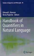 Handbook Of Quantifiers In Natural Language 1st Edition Edward L Keenan Auth