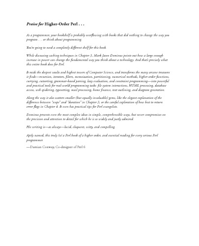 Higherorder Perl A Guide To Program Transformation Mark Jason Dominus