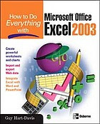 How To Do Everything With Microsoft Office Excel 2003 Guy Hartdavis