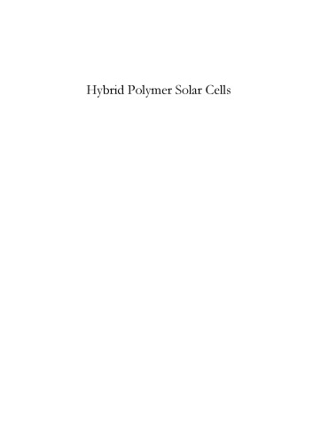 Hybrid Polymer Solar Cells Waldo Joseph Elisabeth Beek