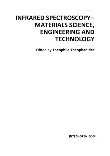 Infrared Spectroscopy Materials Science Engineering And Technology Theo M Theophanides