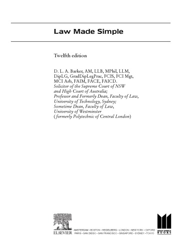 Law Made Simple D Barker Colin Padfield