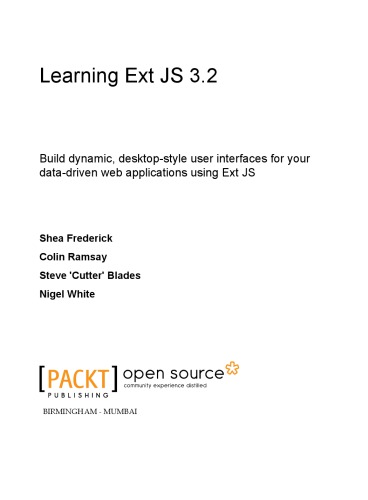 Learning Ext Js 32 Shea Frederick C N Ramsay Steve Cutter Blades