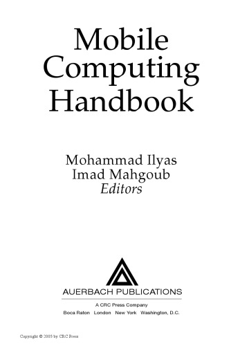 Mobile Computing Handbook Mohammad Ilyas Imad Mahgoub