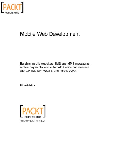 Mobile Web Development Nirav Mehta