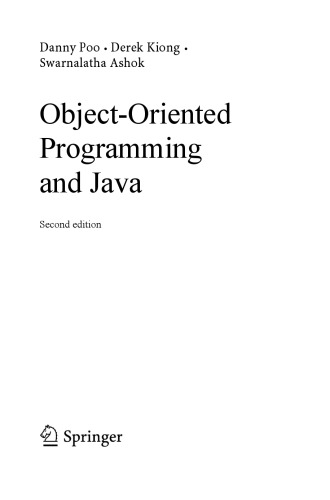 Objectoriented Programming And Java 2nd Ed Danny C C Poo Derek Beng Kee Kiong Swarnalatha Ashok