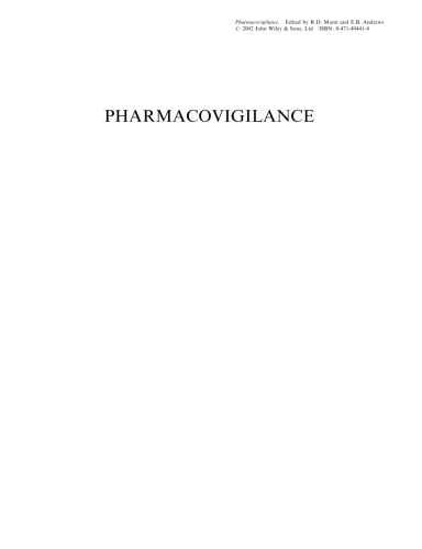 Pharmacovigilance Ronald D Mann Elizabeth B Andrews