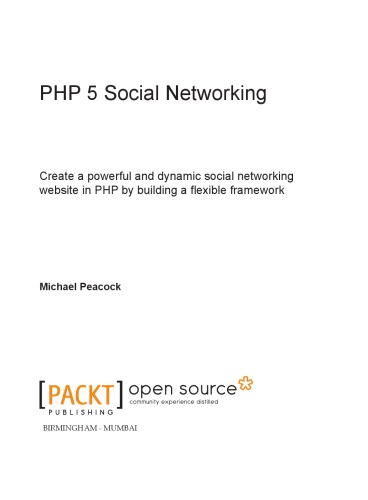 Php 5 Social Networking Michael Peacock
