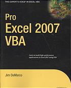 Pro Excel 2007 Vba Jim Demarco