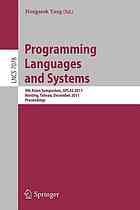 Programming Languages And Systems 9th Asian Symposium Aplas 2011 Kenting Taiwan December 57 2011 Proceedings 1st Edition Aditya V Nori