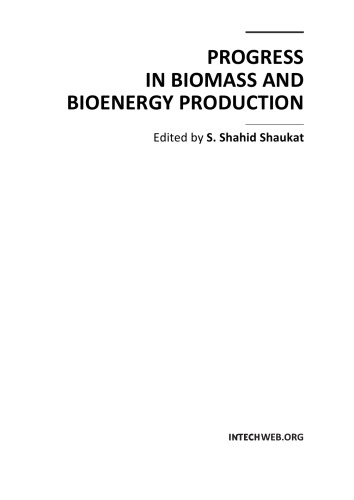 Progress In Biomass And Bioenergy Production Syed Shahid Shaukat