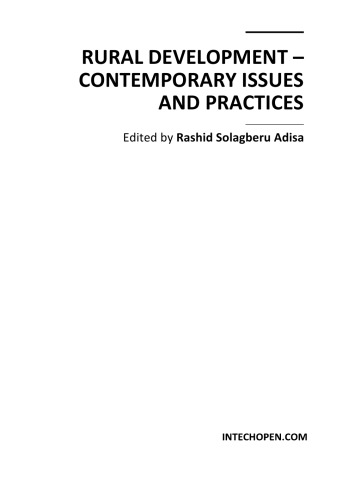 Rural Development Contemporary Issues And Practices Rashid Solagberu Adisa