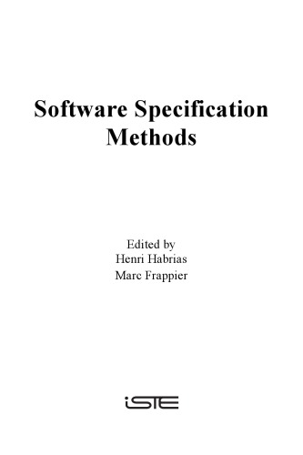 Software Specification Methods An Overview Using A Case Study Henri Habrias Marc Frappier