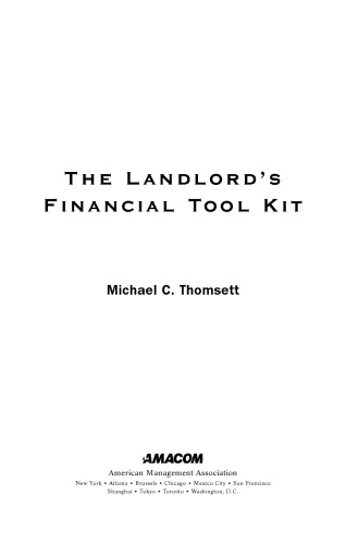 The Landlords Financial Tool Kit Michael C Thomsett