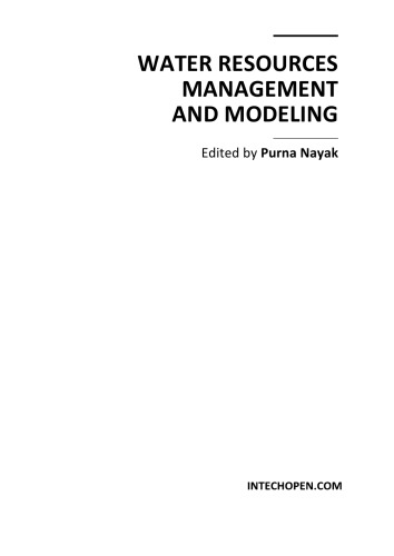 Water Resources Management And Modeling Purna Nayak
