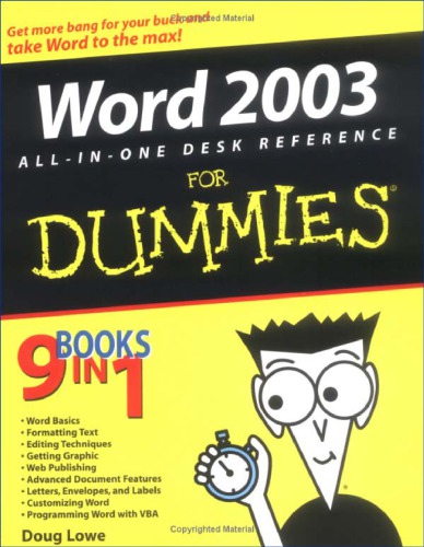 Word 2003 Allinone Desk Reference For Dummies Doug Lowe