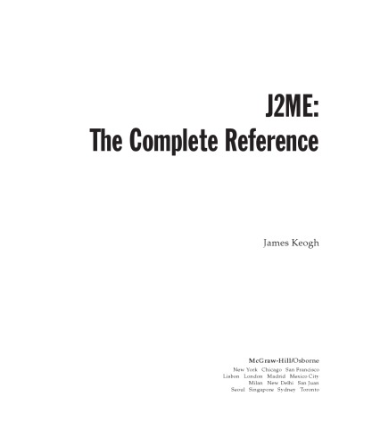 J2me The Complete Reference James Edward Keogh