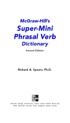 Mcgrawhills Supermini American Slang Dictionary 2nd Ed Richard A Spears