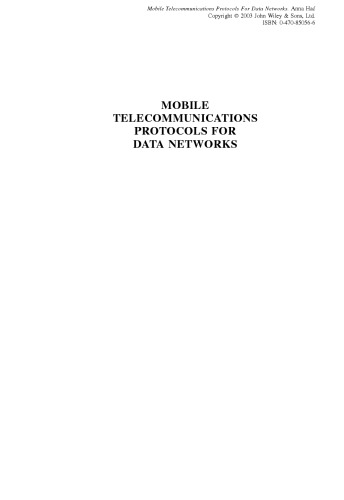 Mobile Telecommunications Protocols For Data Networks Anna Hac