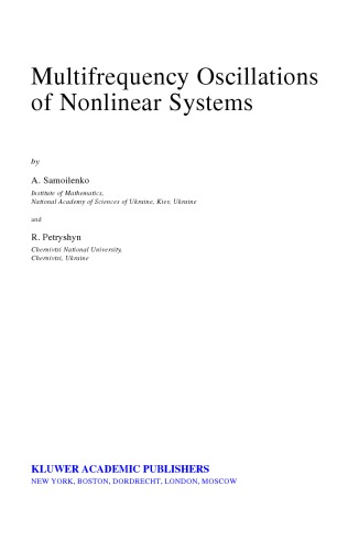 Multifrequency Oscillations Of Nonlinear Systems A M Samoilenko R Petryshyn