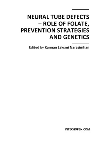 Neural Tube Defects Role Of Folate Prevention Strategies And Genetics Kannan Laksmi Narasimhan