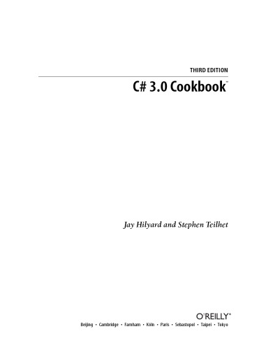 C 30 Cookbook 3rd Ed Jay Hilyard Stephen Teilhet