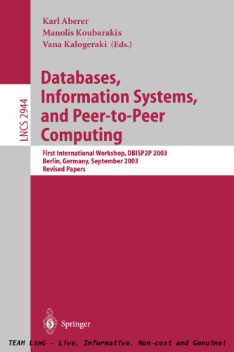 Databases Info Systems And Peertopeer Computing 1st Intl Wkshop Karl Aberer