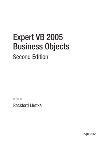 Expert Vb 2005 Business Objects 2nd Ed Rockford Lhotka
