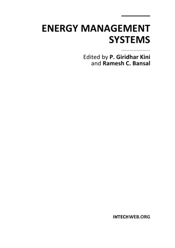 Energy Management Systems P Kini R Bansal
