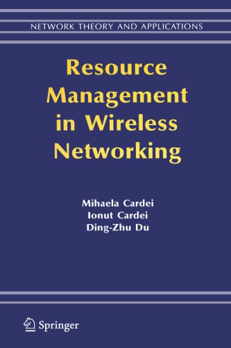 Resource Mgmt In Wireless Networking M Cardei I Cardei D Du