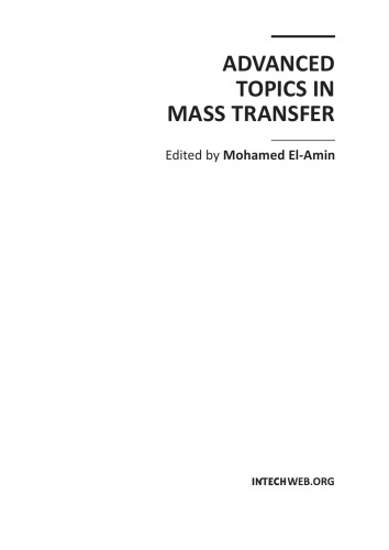 Advanced Topics In Mass Transfer M Elamin