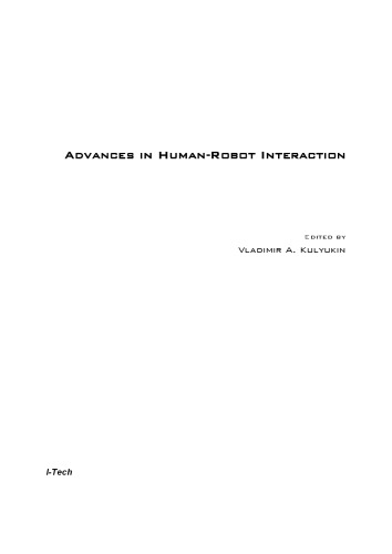 Advances In Humanrobot Interaction I Kulyukin
