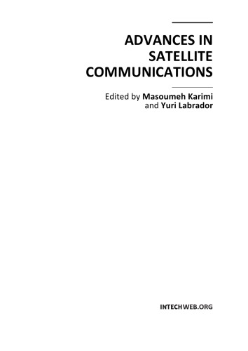 Advances In Satellite Communications M Karimi Y Labrador