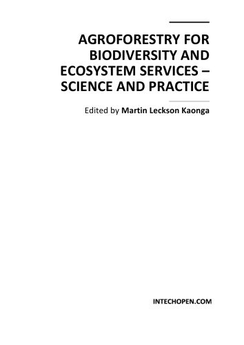Agroforestry For Biodiversity And Ecosystem Svcs Sci And Pract M Kaonga
