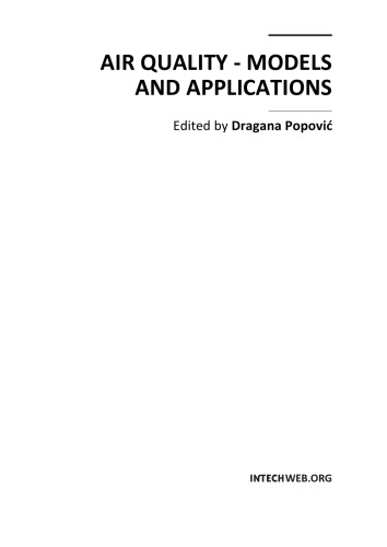 Air Quality Models And Applications D Popovic