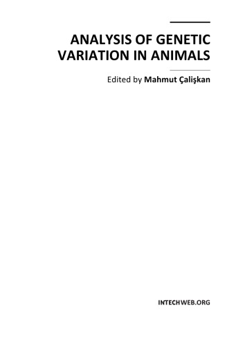 Analysis Of Genetic Variation In Animals M Caliskan