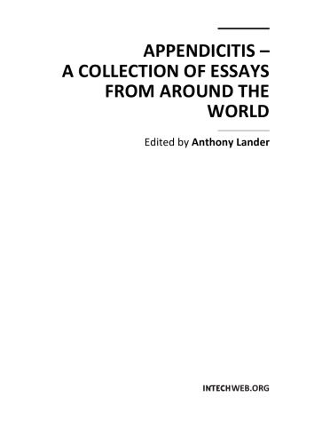 Appendicitis A Coll Of Essays From Around The World A Lander