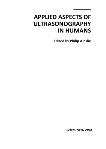 Applied Aspects Of Ultrasonography In Humans P Ainslie